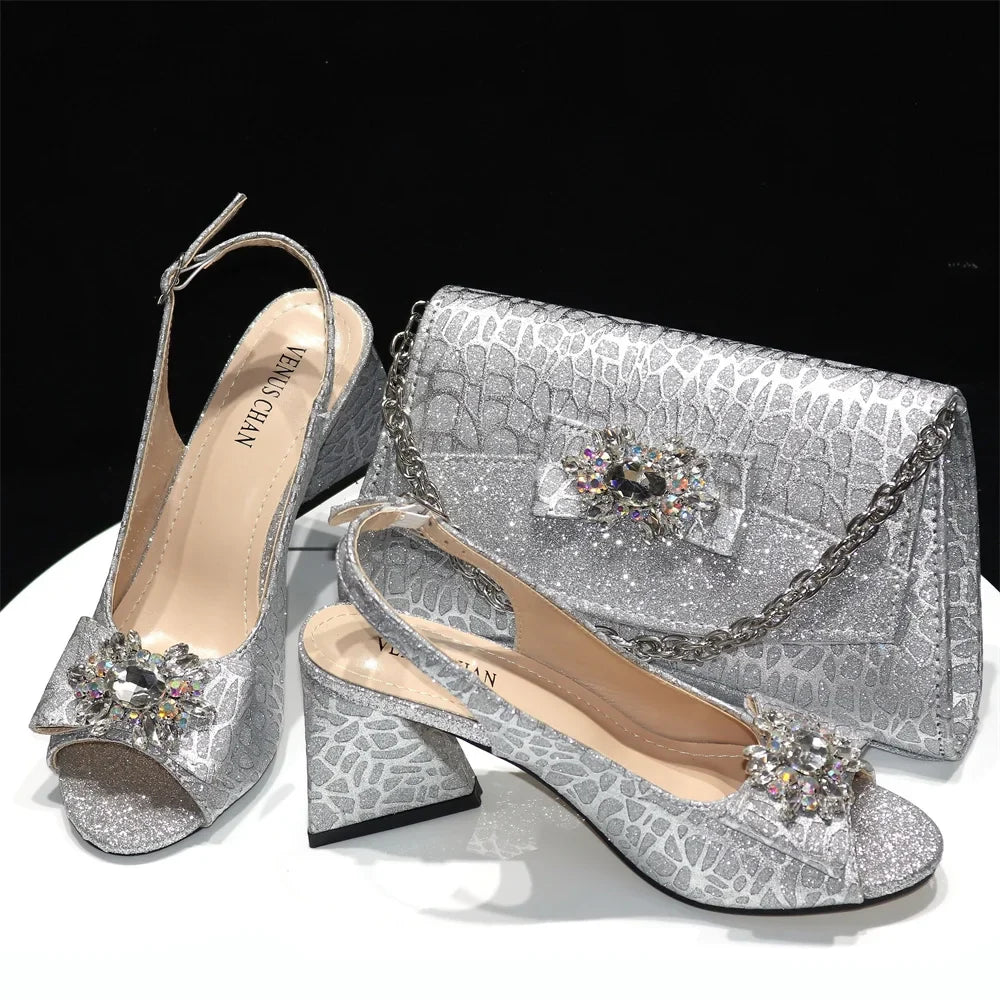 High Quality Ladies Shoes And Bags Set HRE1-5