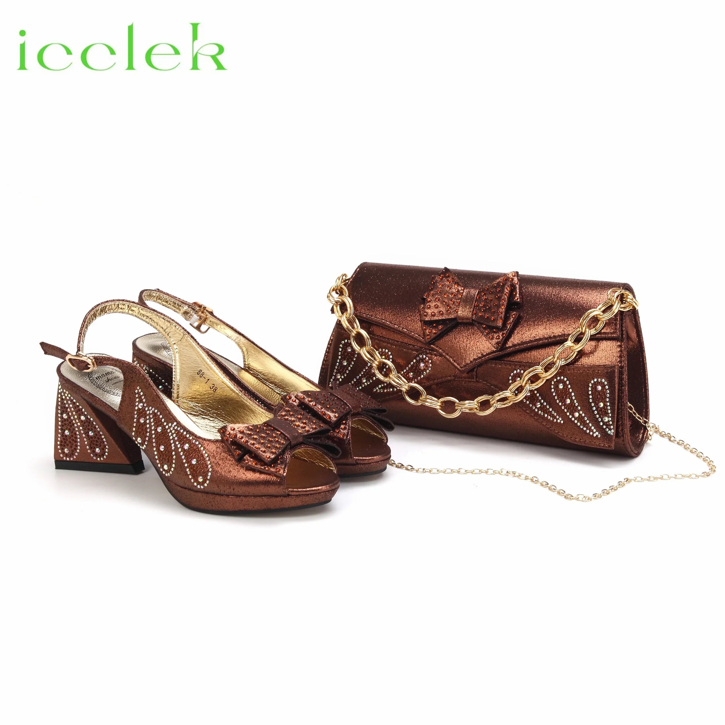 New Design Women's Shoes and Bag Set Peep Toe