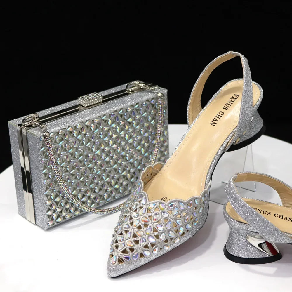 New Low Heel Pointed-Toe Shoes and Bags Set