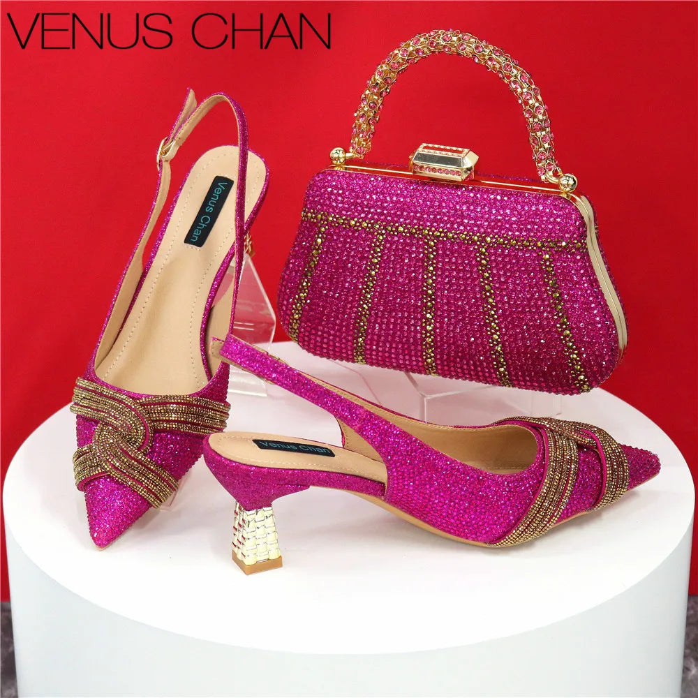 Ladies Italian Design Shoes And Bag Set