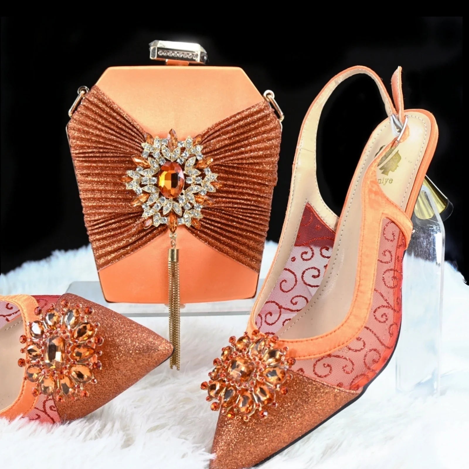 High Quality African Style Ladies Shoes And Bags Set HGH1-14