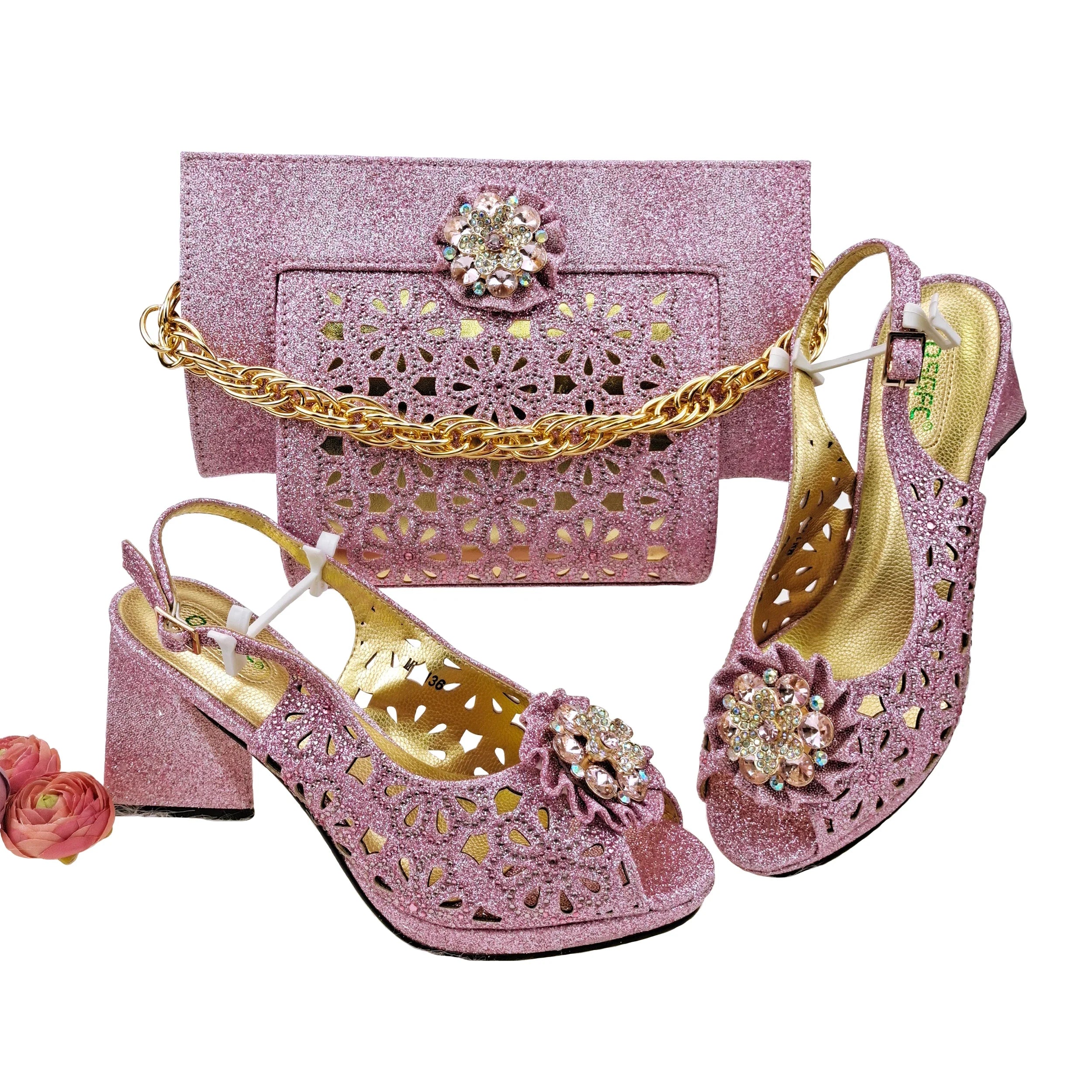 Italian Shoes And Bag Sets For Evening Party HFV-25