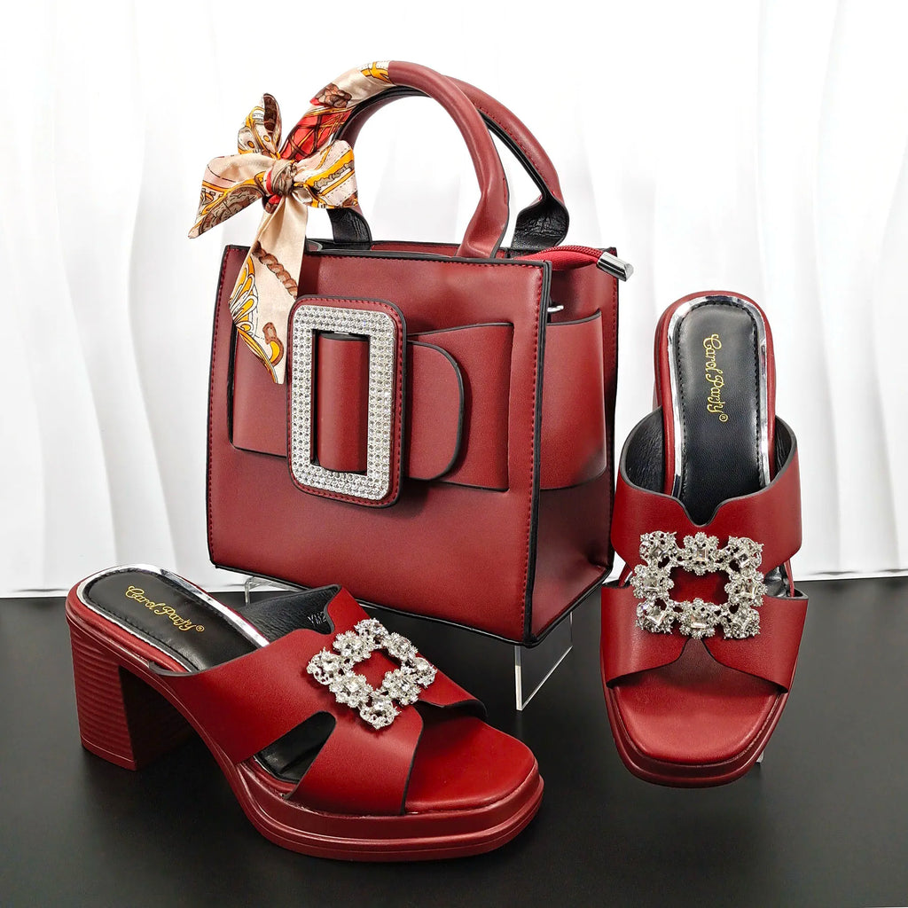 Woman Summer Toe Sandals and Bag set