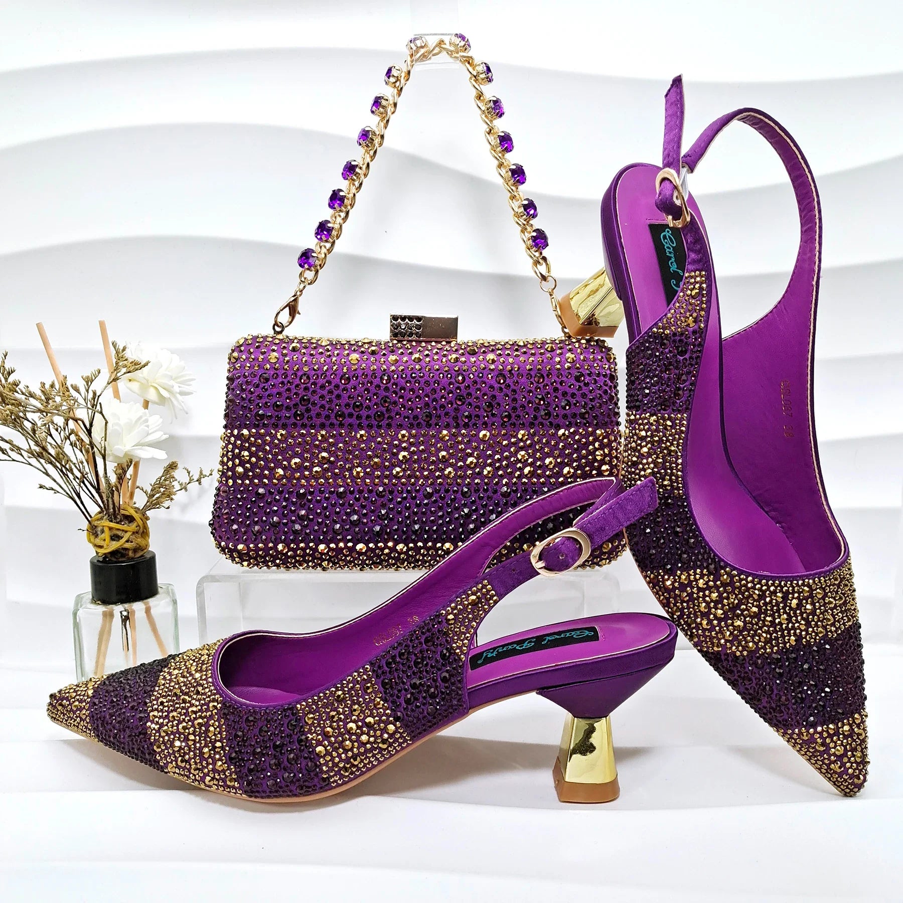 High Quality African Style Ladies Shoes And Bags Set HGF1-11