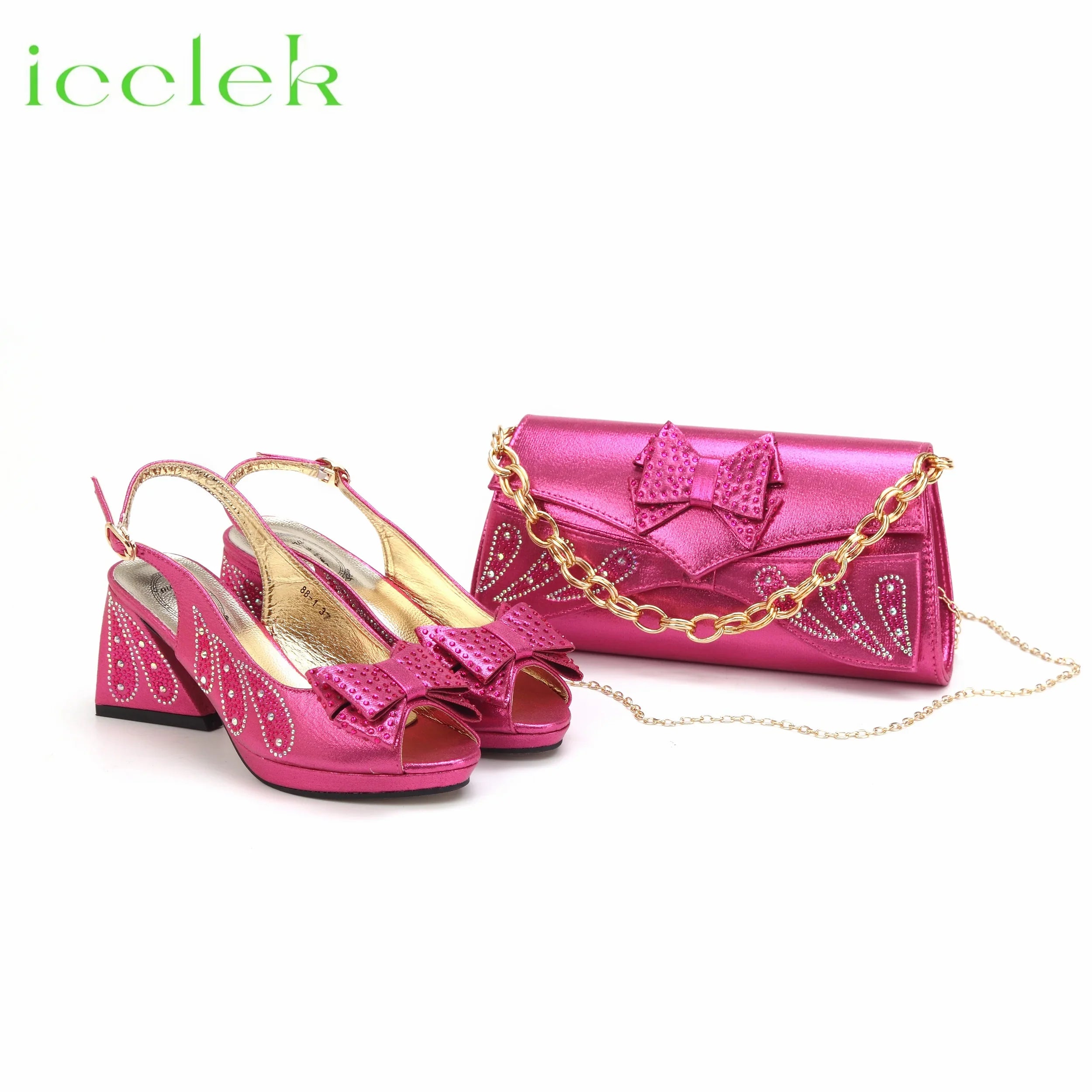 New Design Women's Shoes and Bag Set Peep Toe