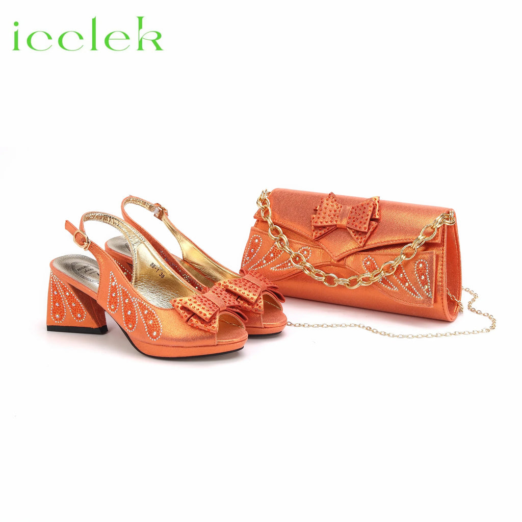 New Design Women's Shoes and Bag Set Peep Toe