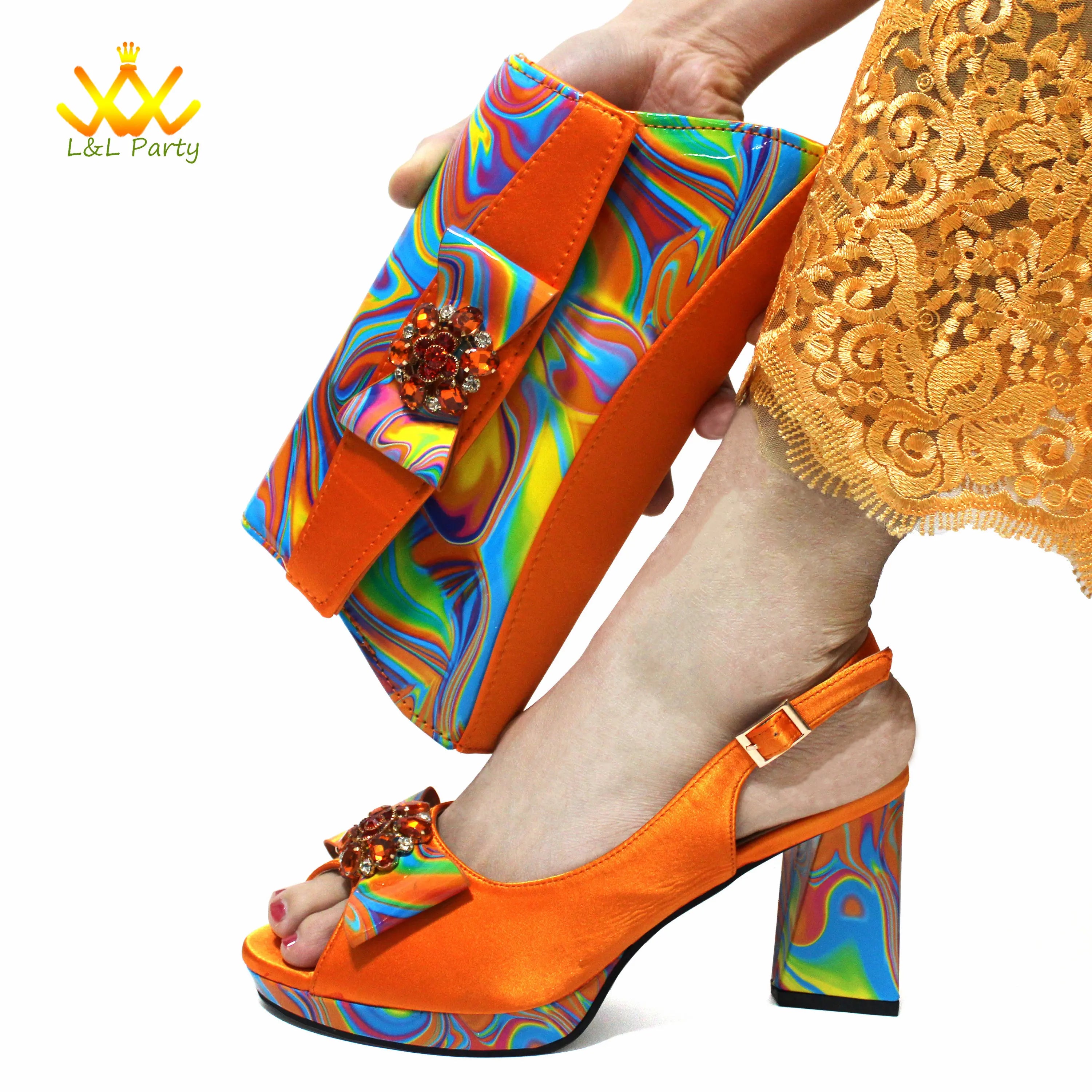 Italian Design Shoes Matching Bag Set