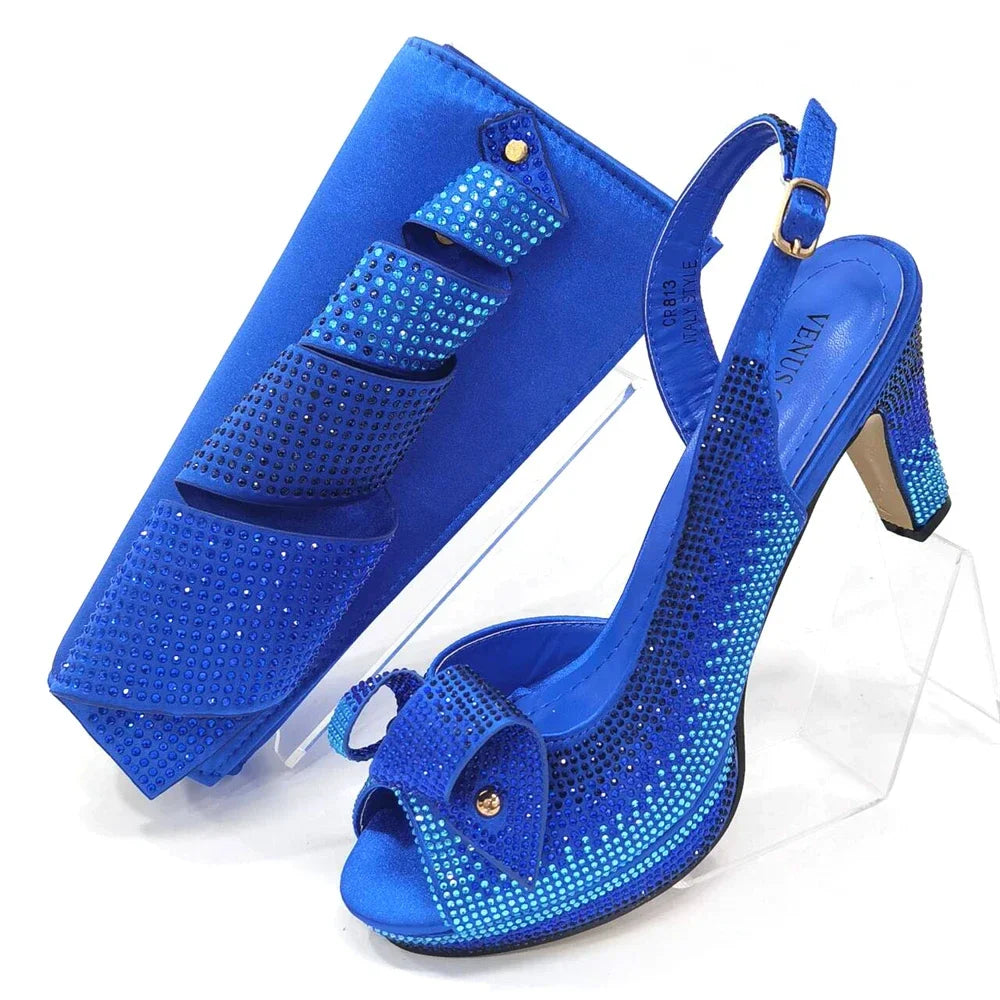 Newest INS Style Ladies Shoes And Bag Set