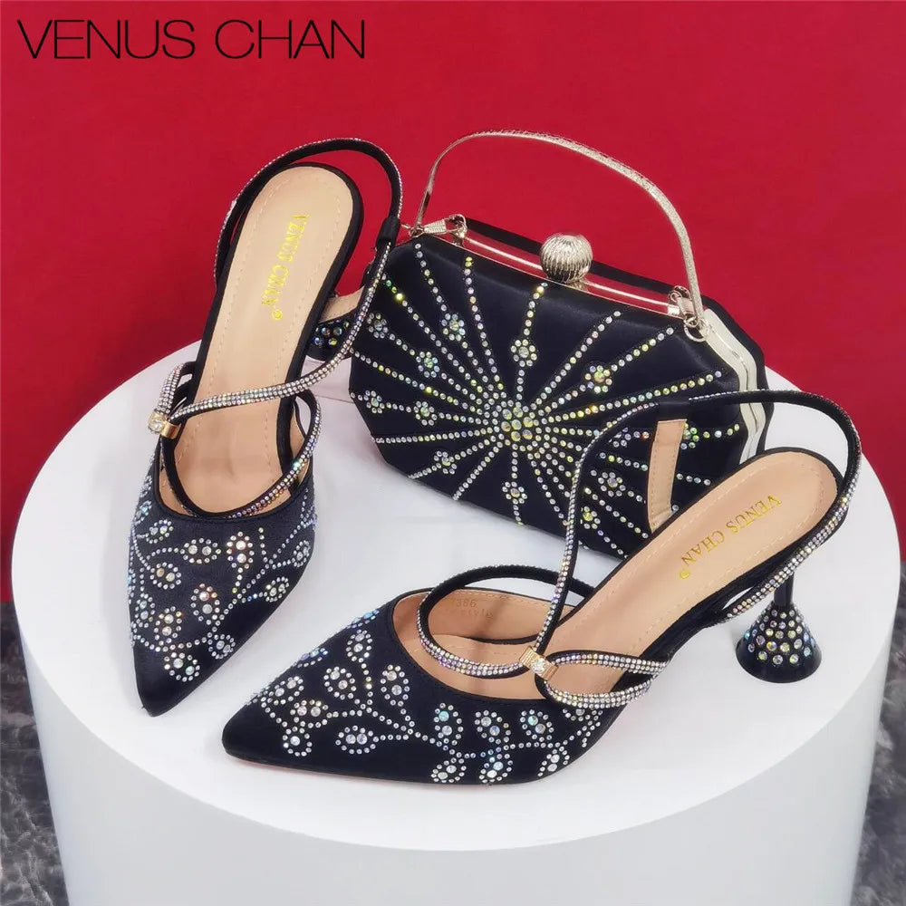 Italian Design Elegant Pumps with Shoes and Bags Matching Set