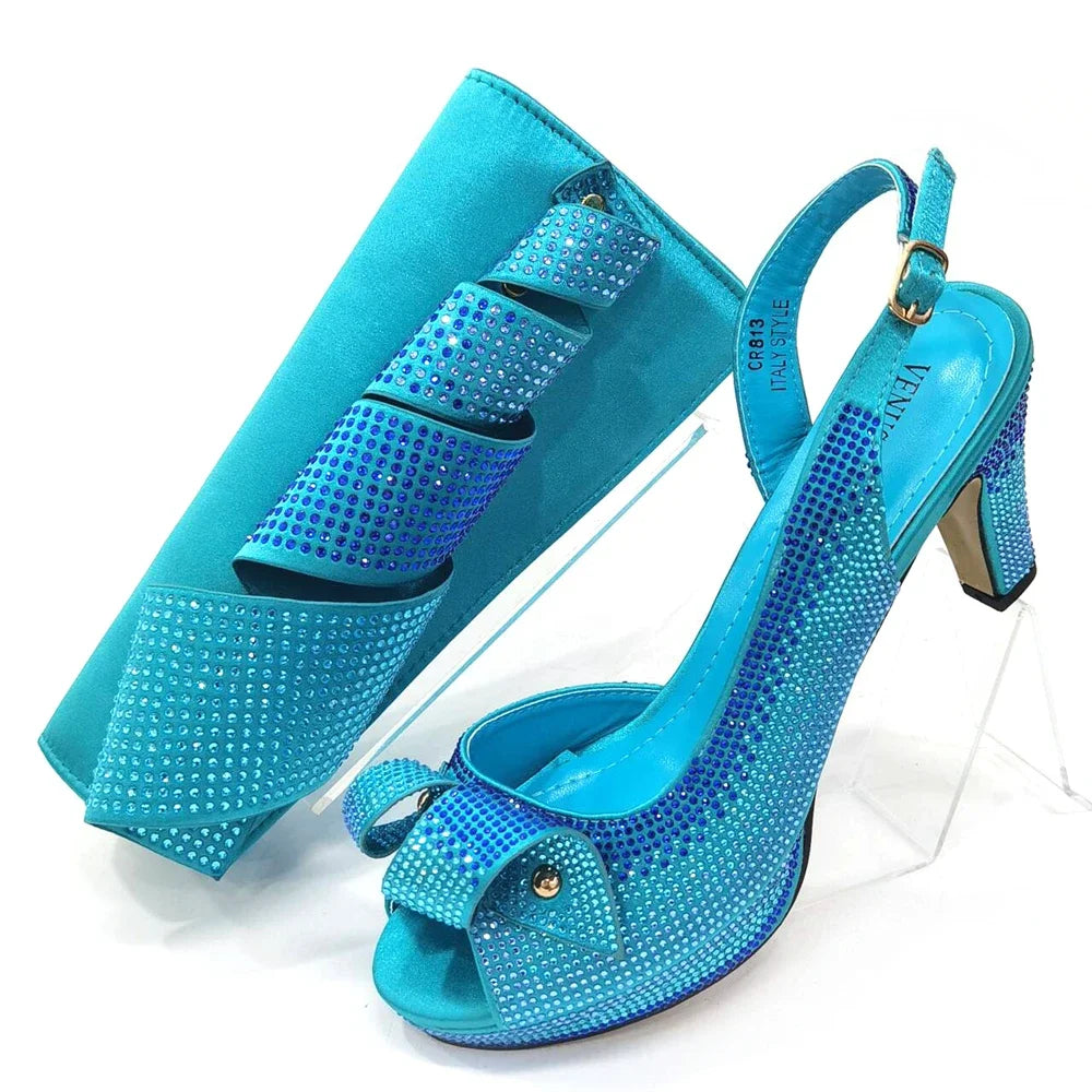Newest INS Style Ladies Shoes And Bag Set