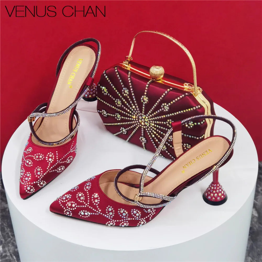 Italian Design Elegant Pumps with Shoes and Bags Matching Set