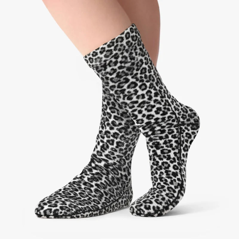 Polar Feet Fleece Socks - Snow Leopard