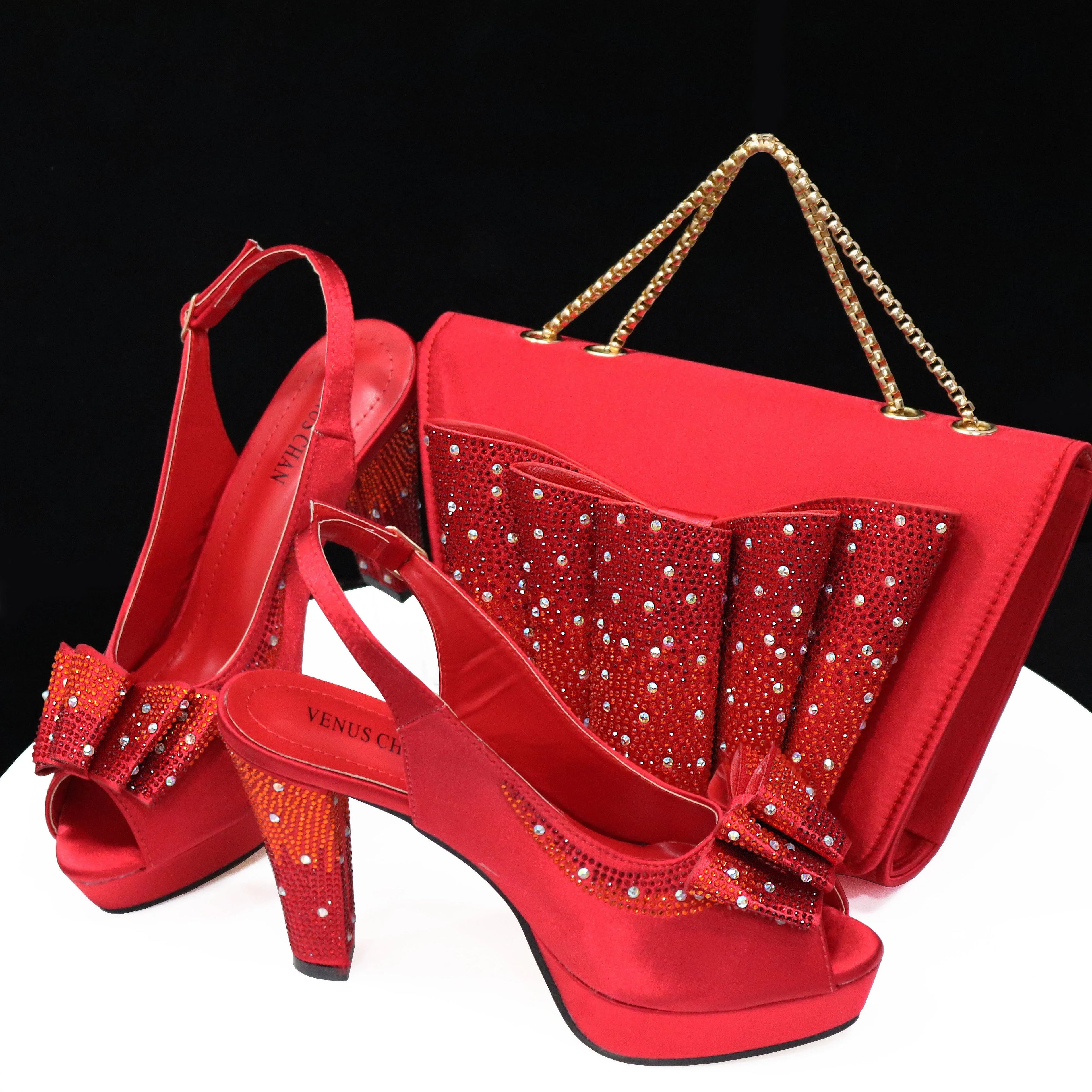 Italian gold Shoes And Bag Sets For Evening Party HTY1-1