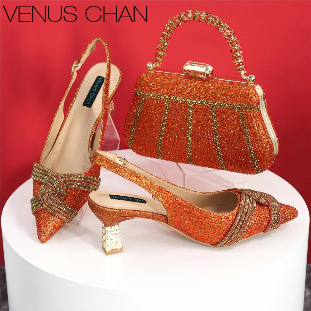 Ladies Italian Design Shoes And Bag Set