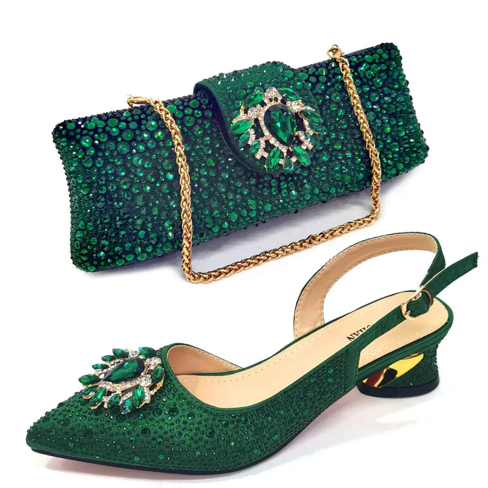 Elegant And Sexy Champagne Shoes And Bag set