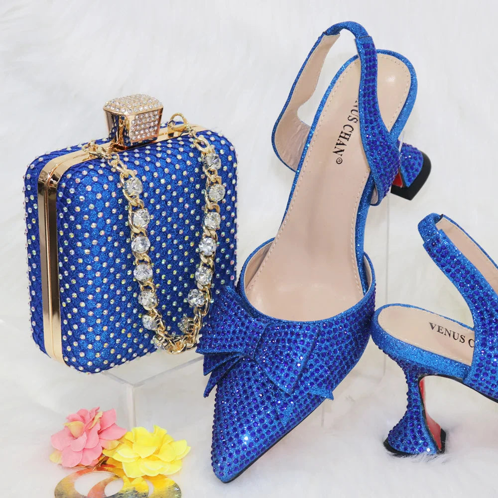 New Silver Versatile Party Ladies Shoes And Bag Set