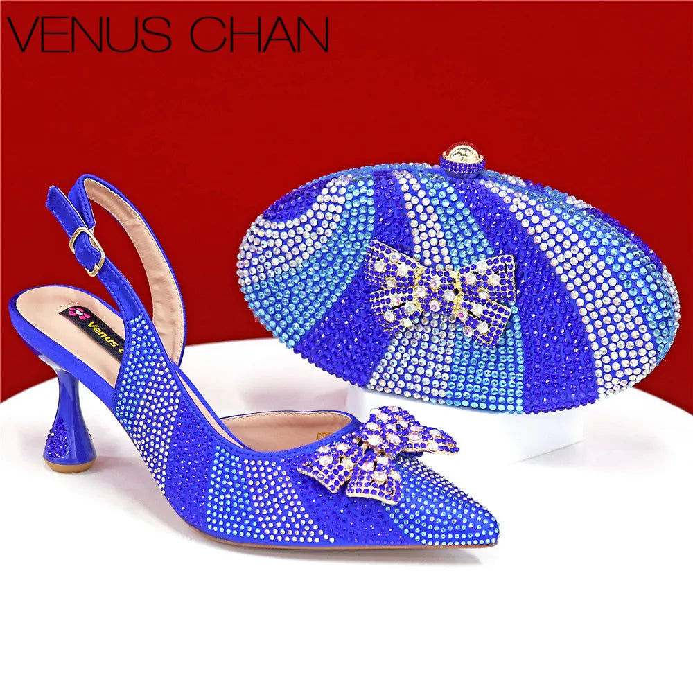 Italian Design Women's High Heels And Exquisite Clutch Bags