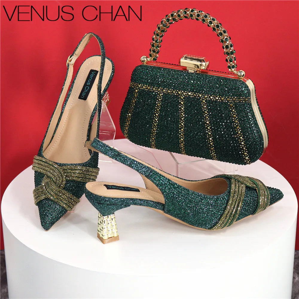 Ladies Italian Design Shoes And Bag Set