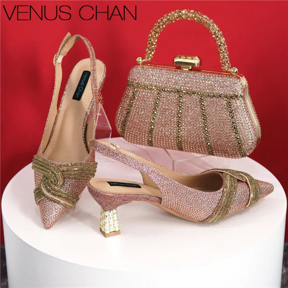 Ladies Italian Design Shoes And Bag Set