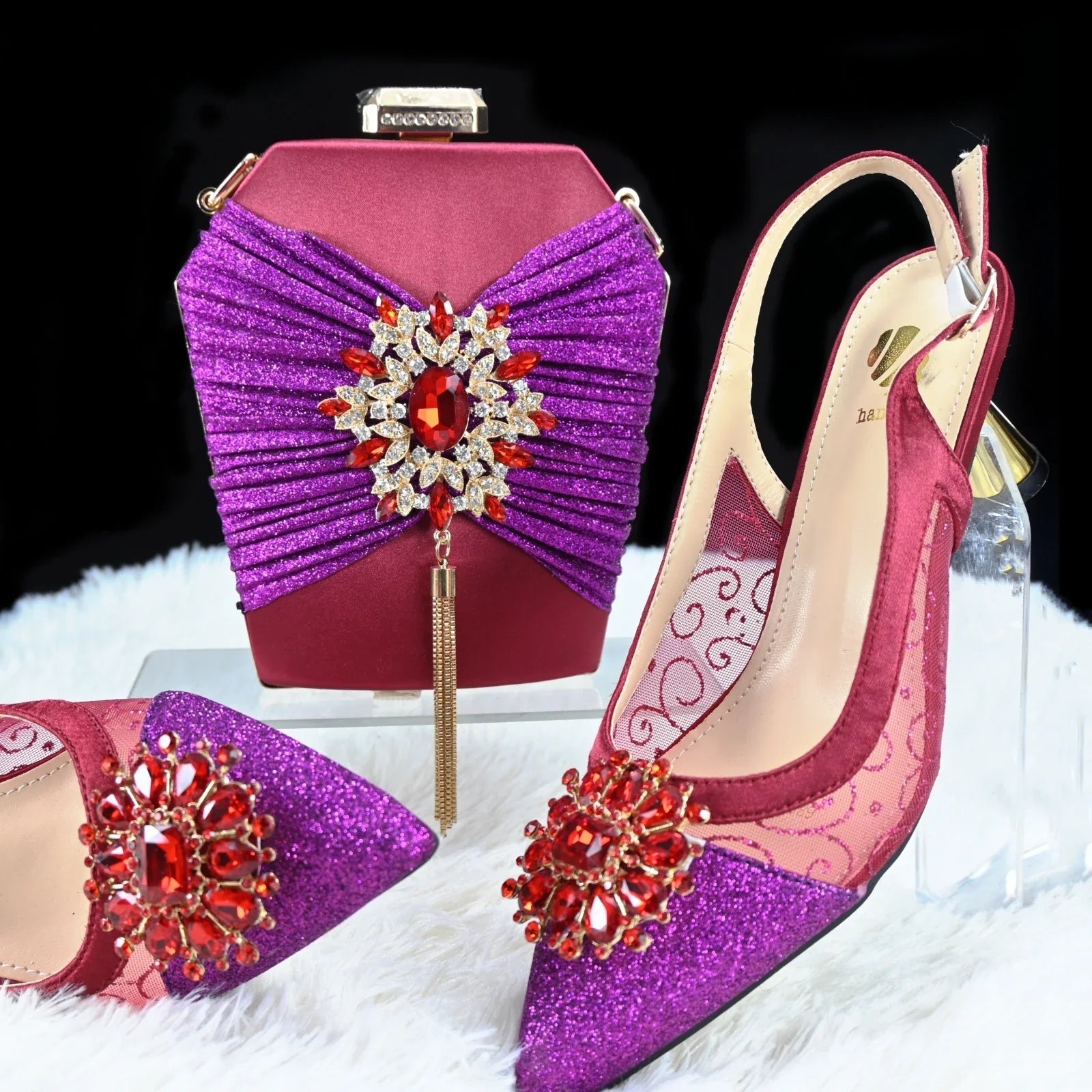High Quality African Style Ladies Shoes And Bags Set HGH1-14