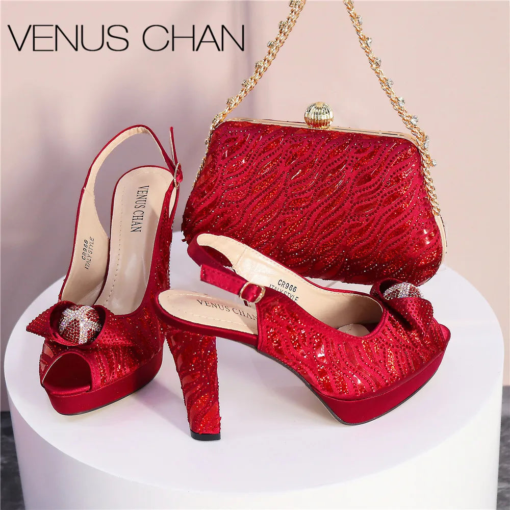 New Fashionable Ladies Shoes Matching Bag Set