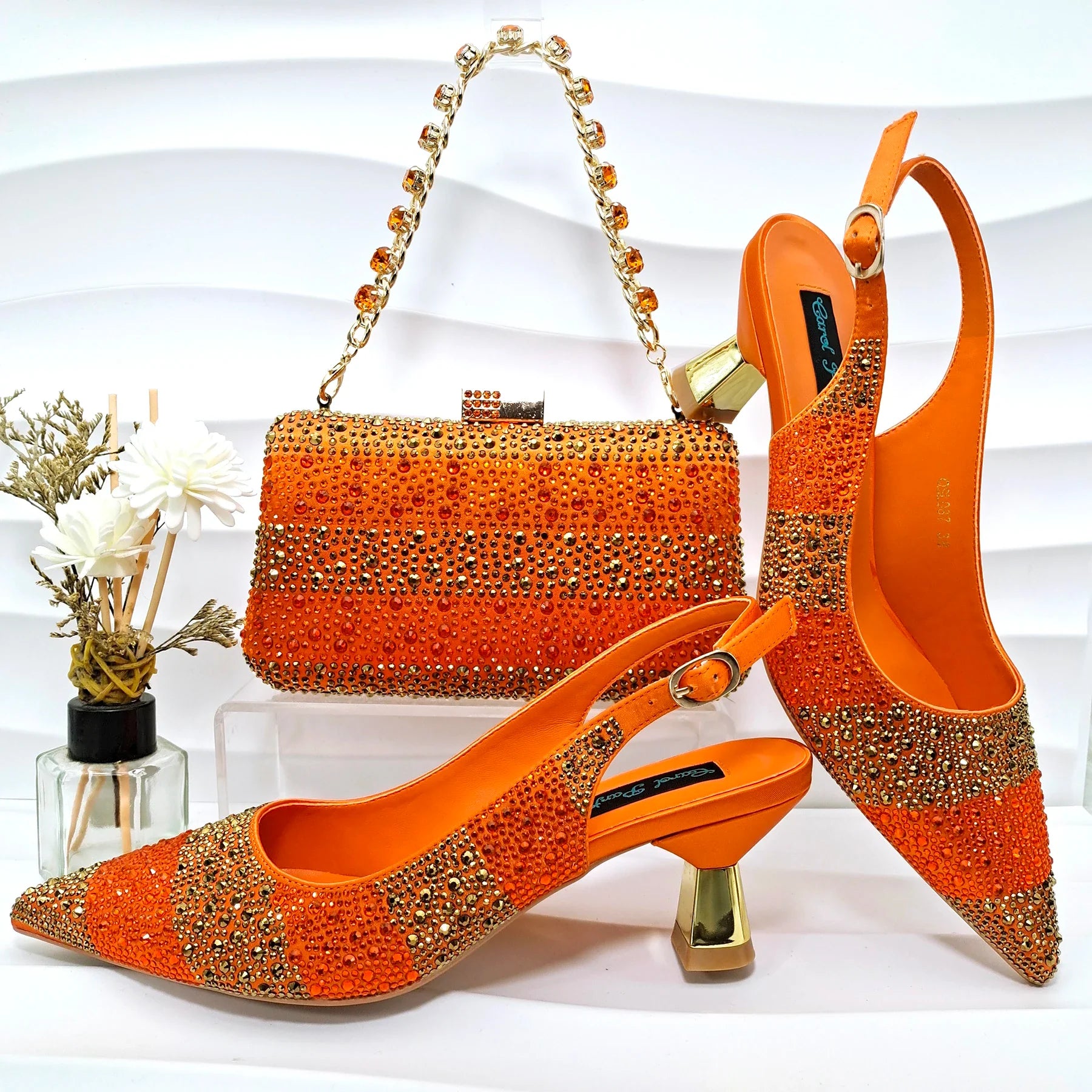 High Quality African Style Ladies Shoes And Bags Set HGF1-11