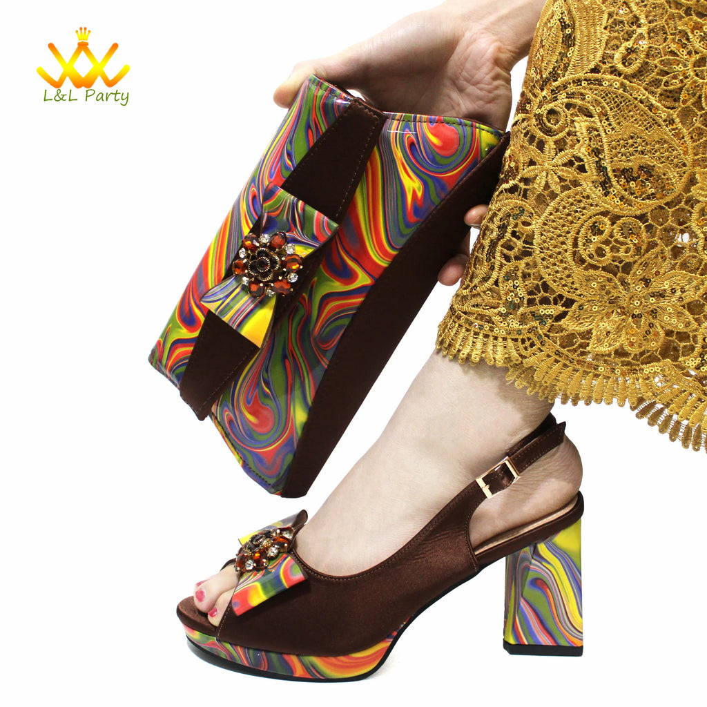 Italian Design Shoes Matching Bag Set