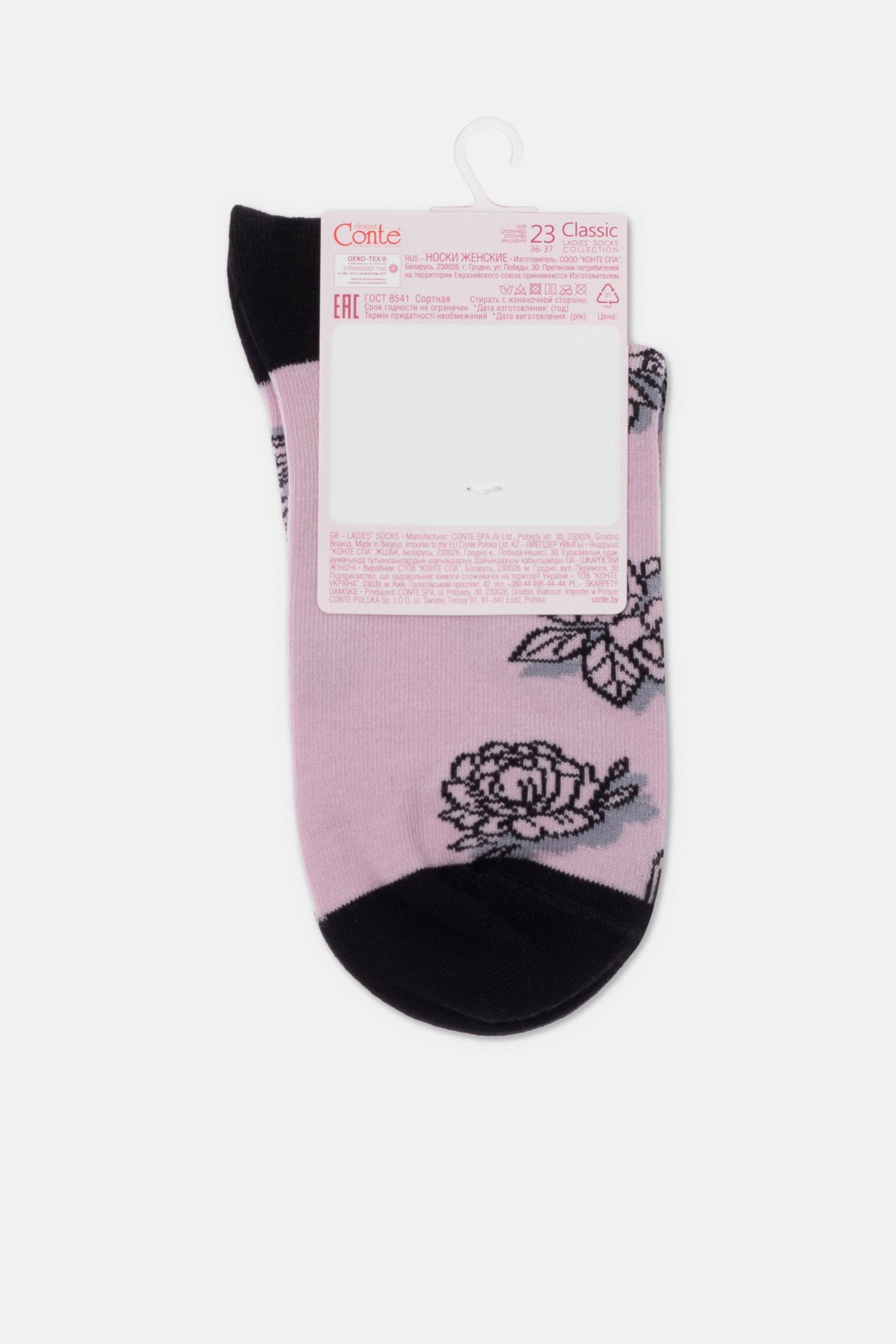Conte Cotton Socks Classic - 435 Flowers With Shadow