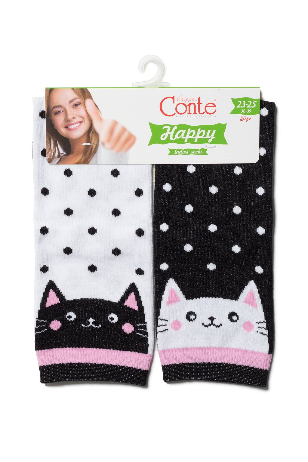 Socks Cotton Conte Happy 174 - Cats