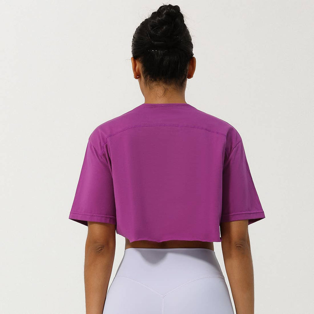 Well-in Vogue Women Loose Sport Crop Top T-Shirt