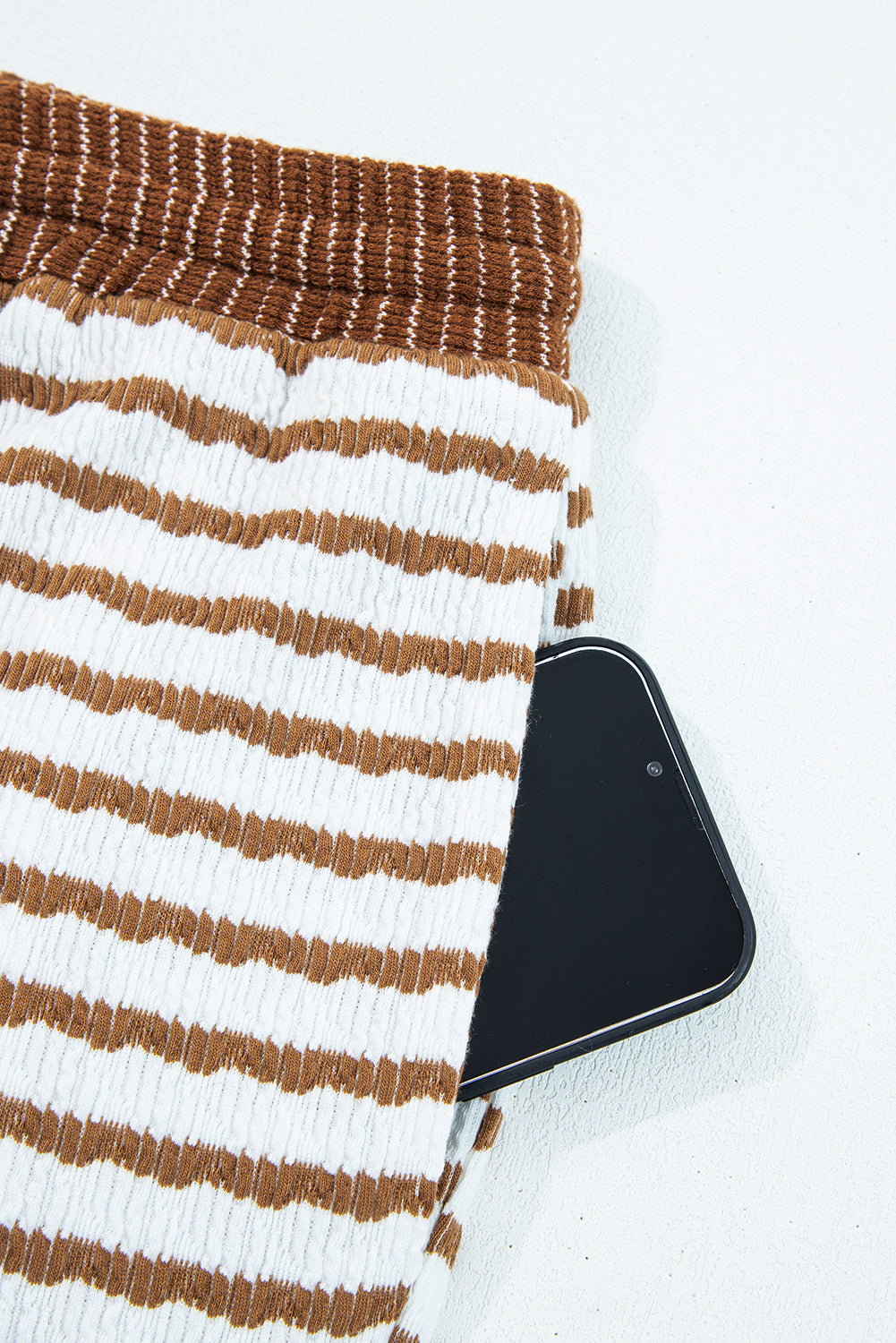 Plus Size Stripe V-Neck Pullover and Drawstring Pants Set