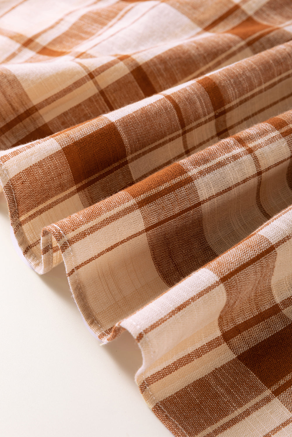 Plaid Side Pocket Frilled Babydoll Mini Dress