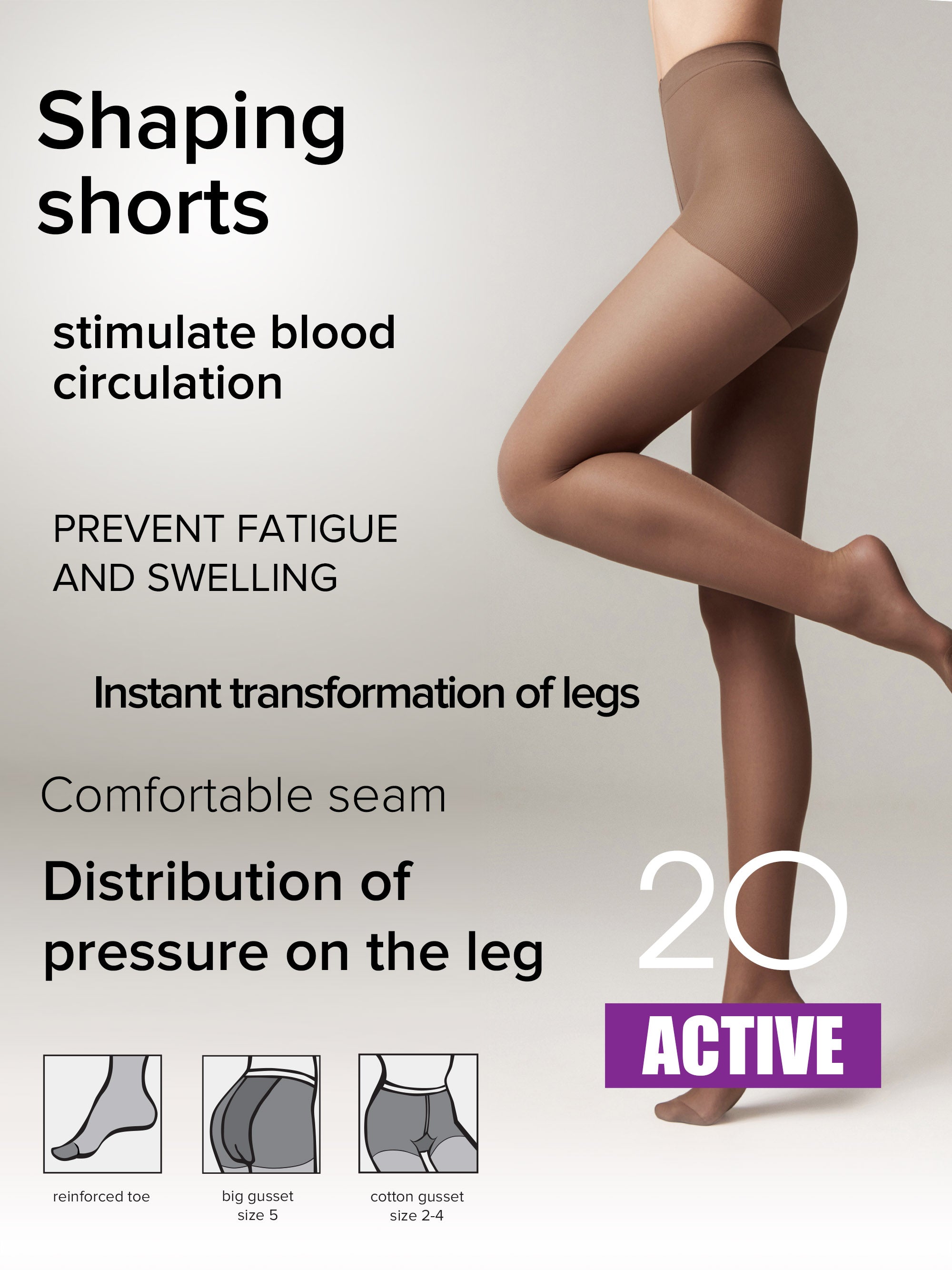 Tights Conte Active 20 Den - Support & Compression