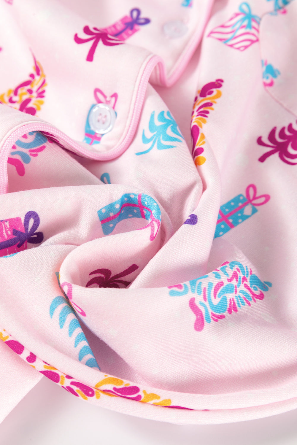 Christmas Tree Buttoned Shirt Sleep Dress