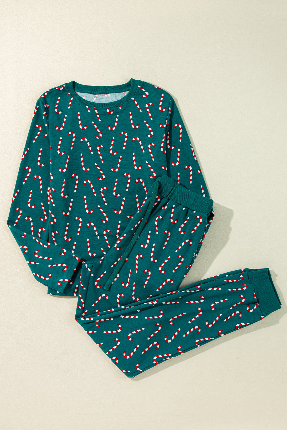 Christmas Candy Cane Top and Pants Lounge Set