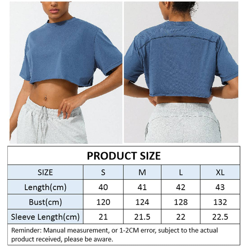 Well-in Vogue Women Loose Sport Crop Top T-Shirt