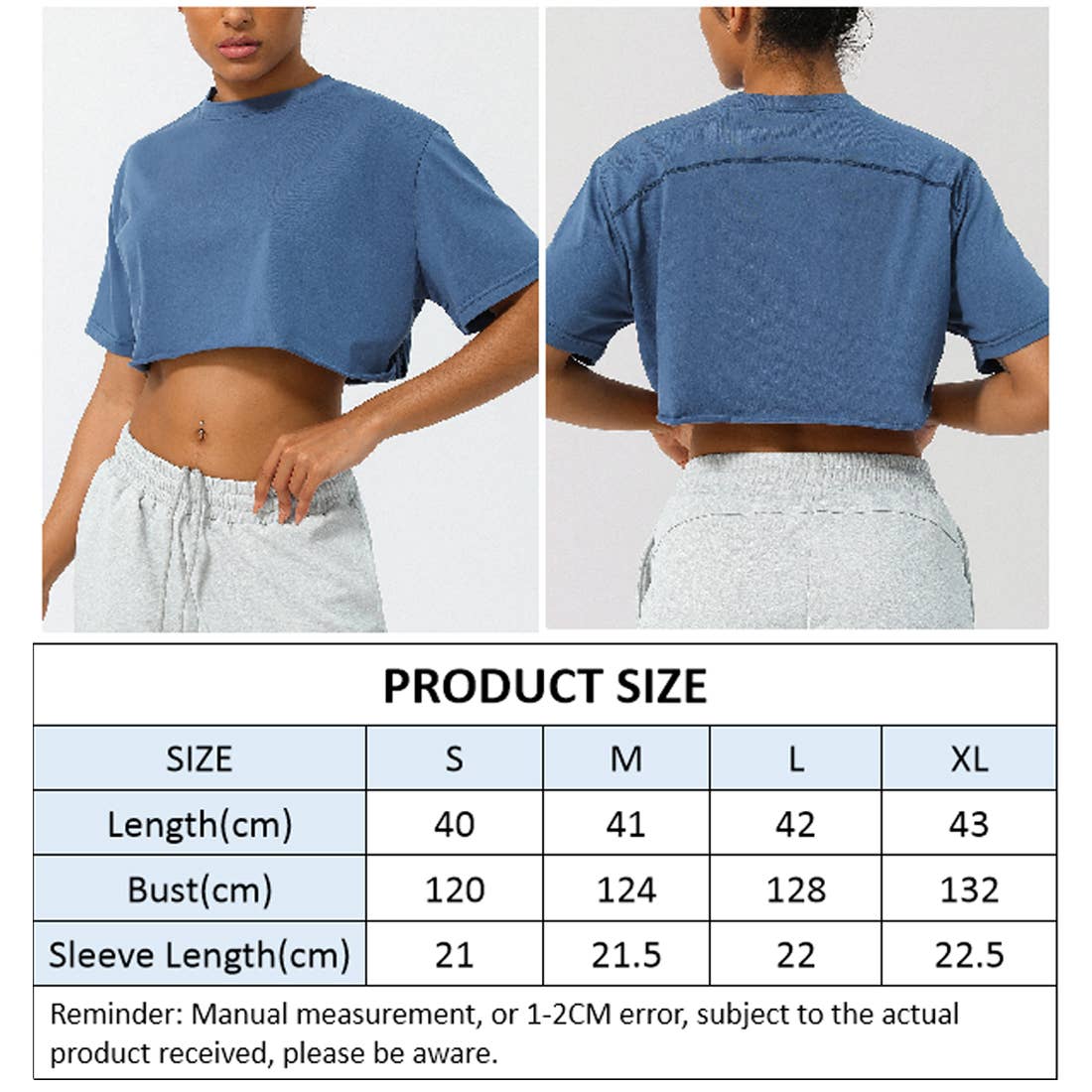 Well-in Vogue Women Loose Sport Crop Top T-Shirt