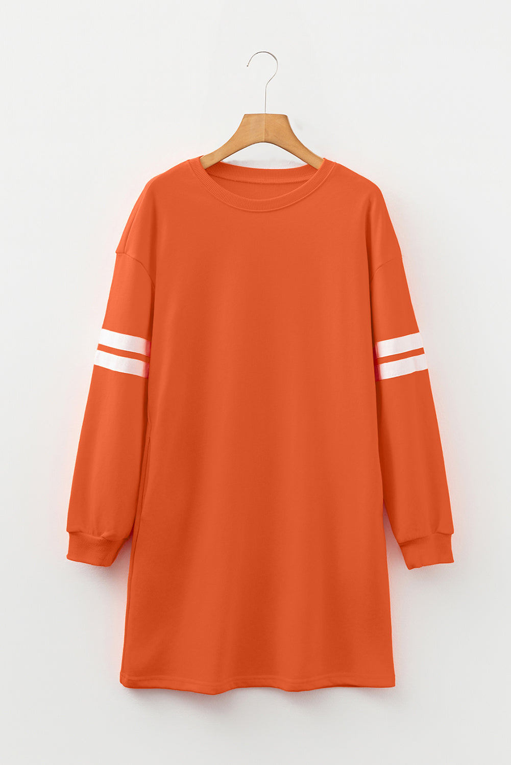 Varsity Stripe Long Sleeve Sweatshirt Dress