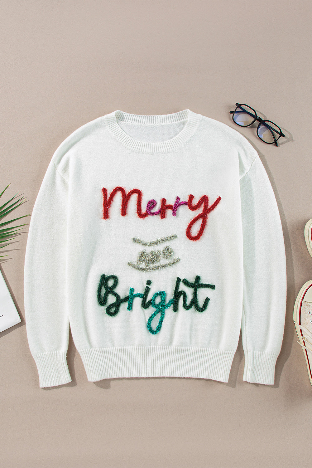 Christmas Merry and Bright Tinsel Sweater