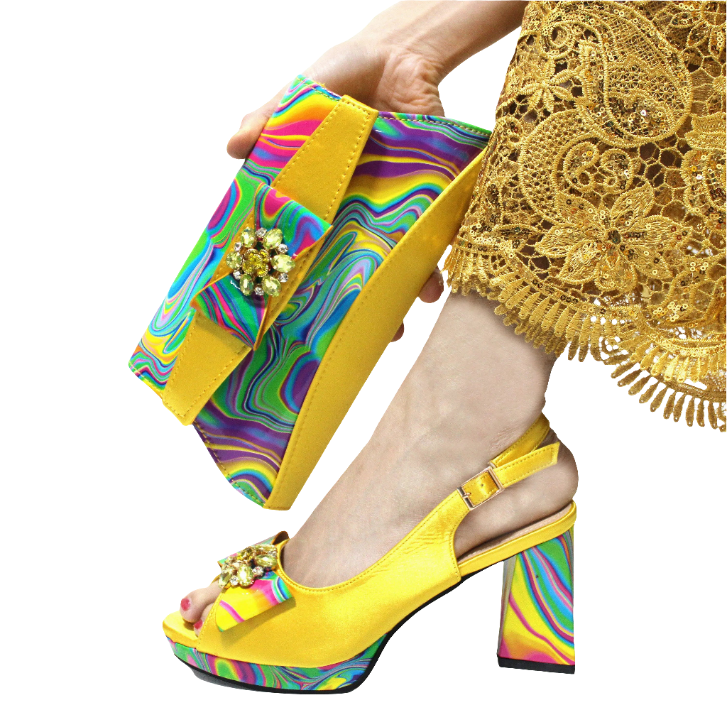 High-quality shoes and Bag Set in Yellow