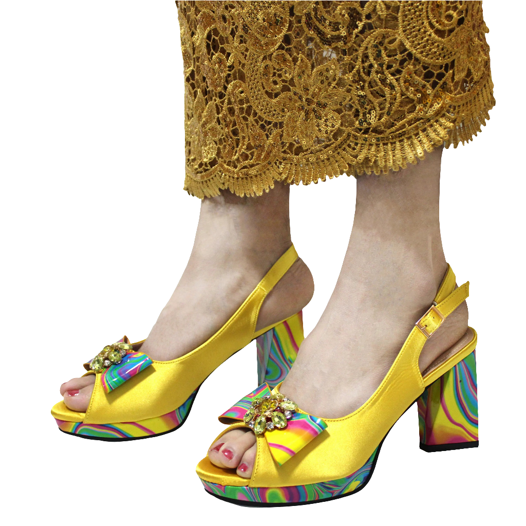 High-quality shoes and Bag Set in Yellow