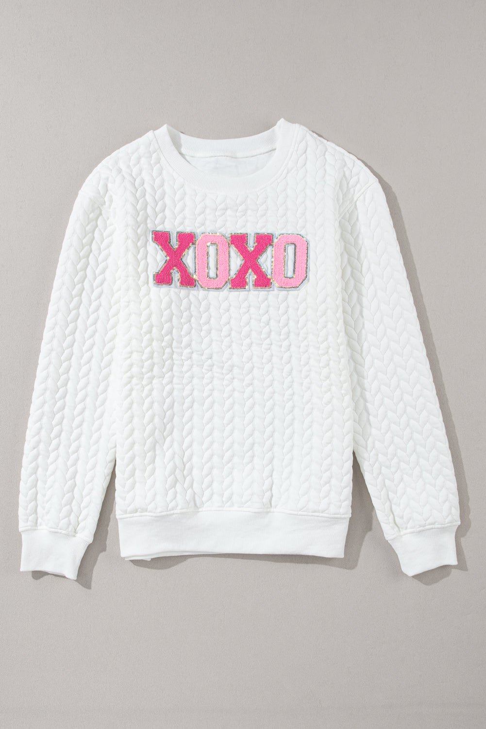 Christmas Merry And Bright Cable Knit Pullover Sweatshirt