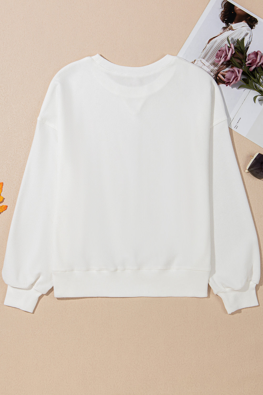 Bow Long Sleeve Crewneck Top