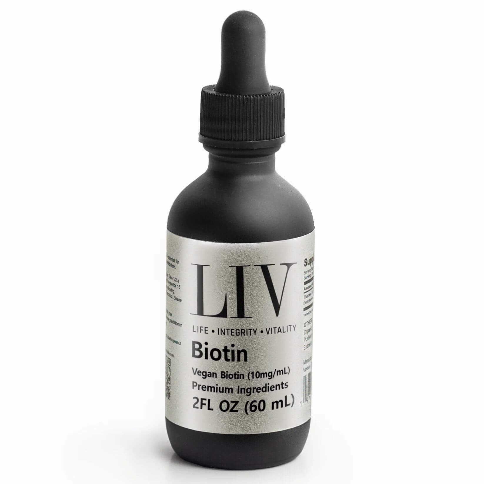 Biotin Liquid Skin Nutrients (Vegan, 10,000mcg each, 60 Servings)