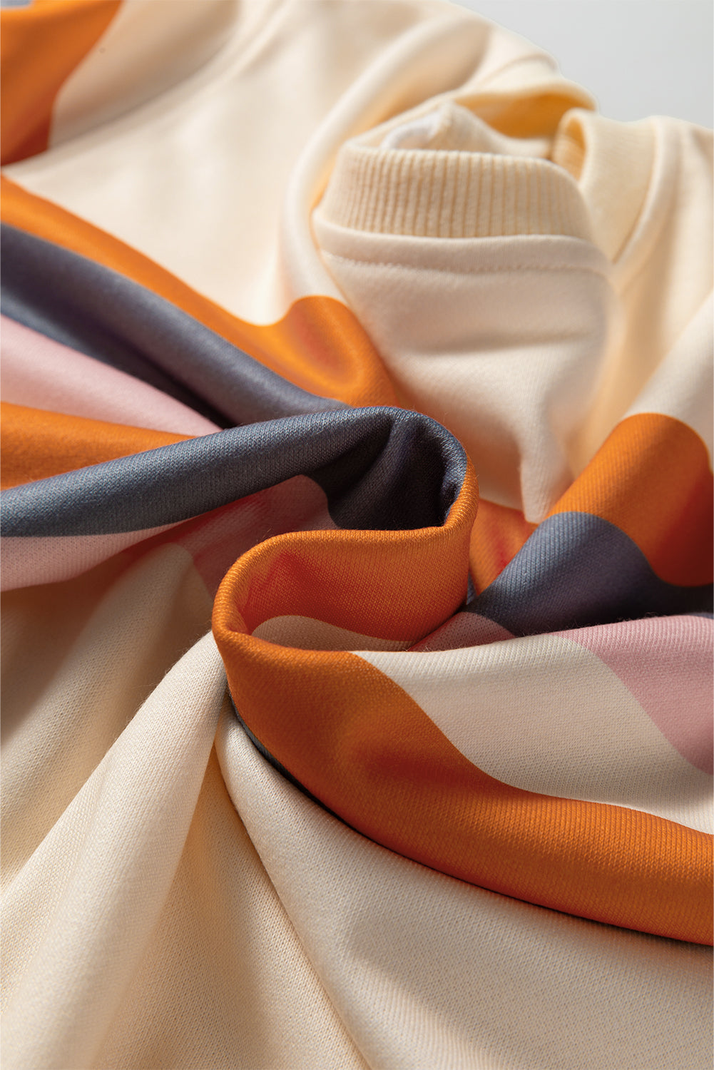 Stripe Puff Sleeve Pullover Sweatshirt