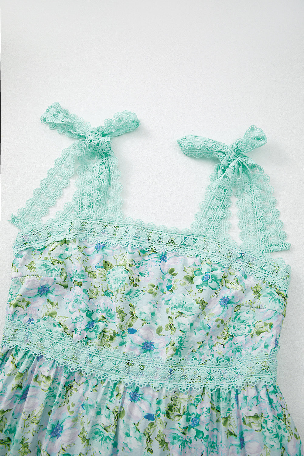 Floral Lace Tied-Strap Empire Waist Maxi Dress