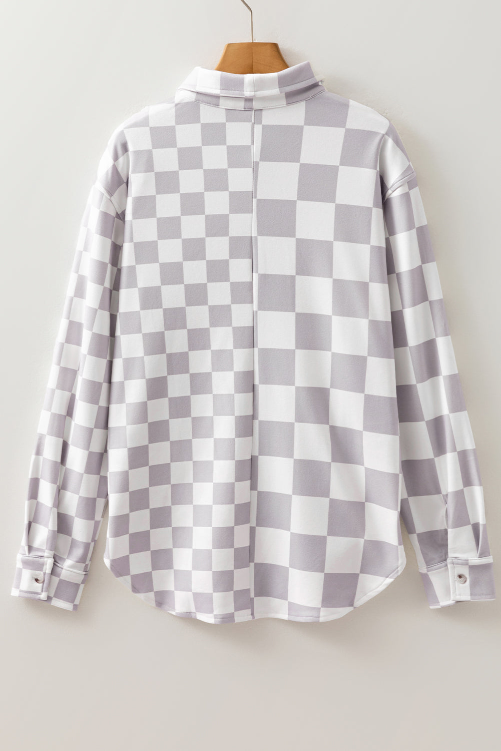 Checker Flap Pocket Button Front Shacket