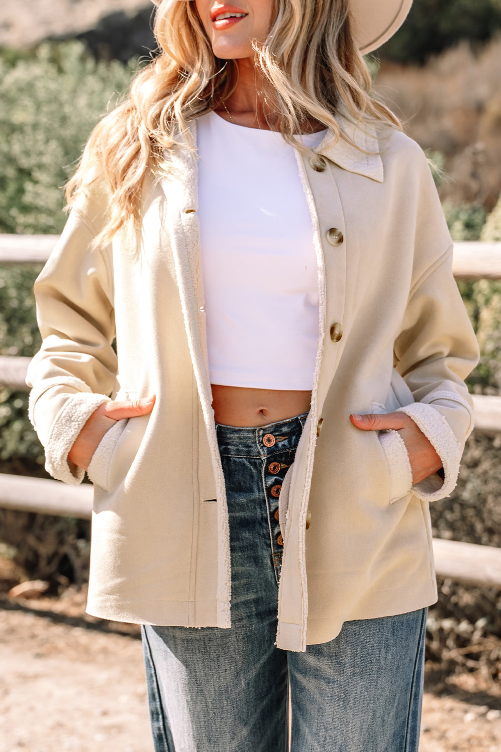 Western Suede Sherpa Lined Jacket