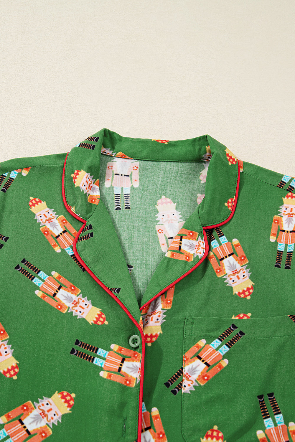 Christmas Bow Top and Ruffle Shorts Pajama Set