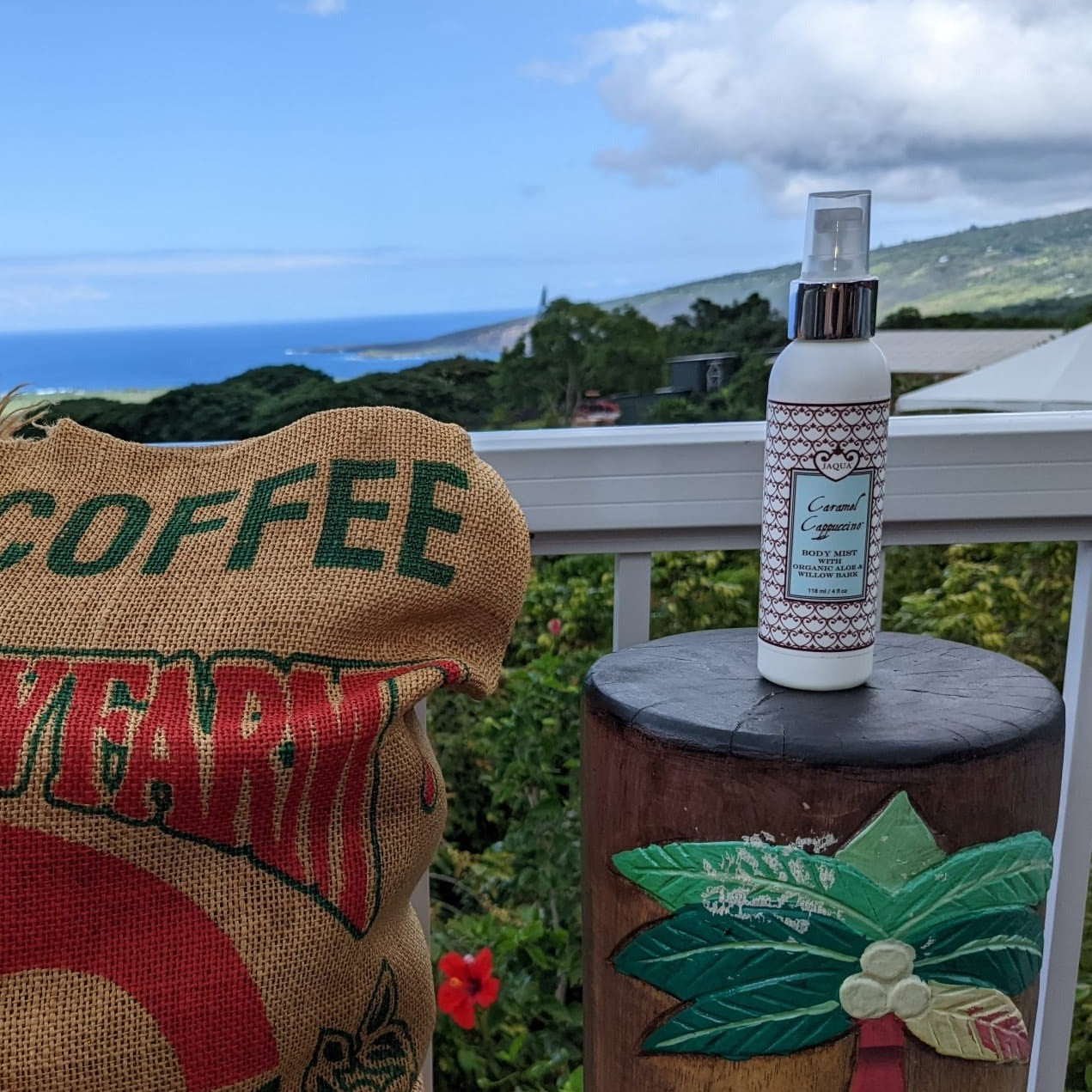 Caramel Cappuccino Hydrating Body Mist with Organic Aloe & Willow Bark